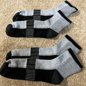Two Pairs of Black and Light Gray Socks Men's